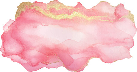 Obraz premium isolated watercolor hand painted background gold pink 