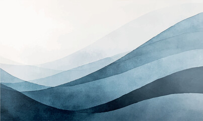 abstract blue waves watercolor background