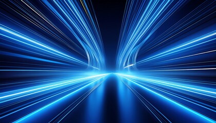 Deep blue LED light streaks running across a textured metallic surface, creating a futuristic energy effect.