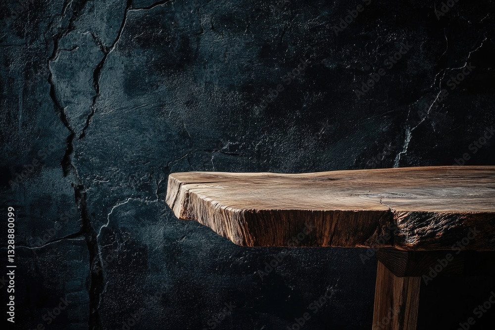 Poster A simple wooden table with a flat surface and a wooden tabletop, perfect for any setting