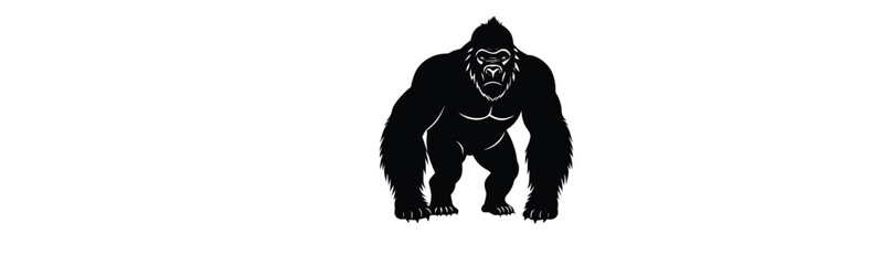 Gorilla Vector silhouette isolated on white background