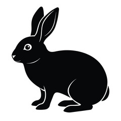 Rabbit silhouette isolated on white background