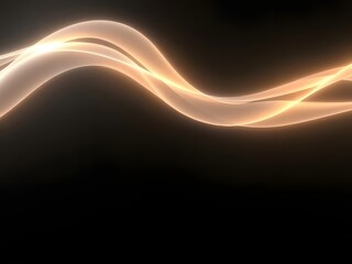 Obraz premium Glowing Abstract Wave Lines on Black Background, Modern Design, Light Effect, Wallpaper, Digital Art