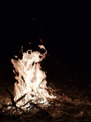 fire in the fireplace