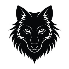 Wolf head mascot silhouette isolated on white background