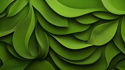 Abstract 3D Render: Lush Green Leaf Texture AI Generated