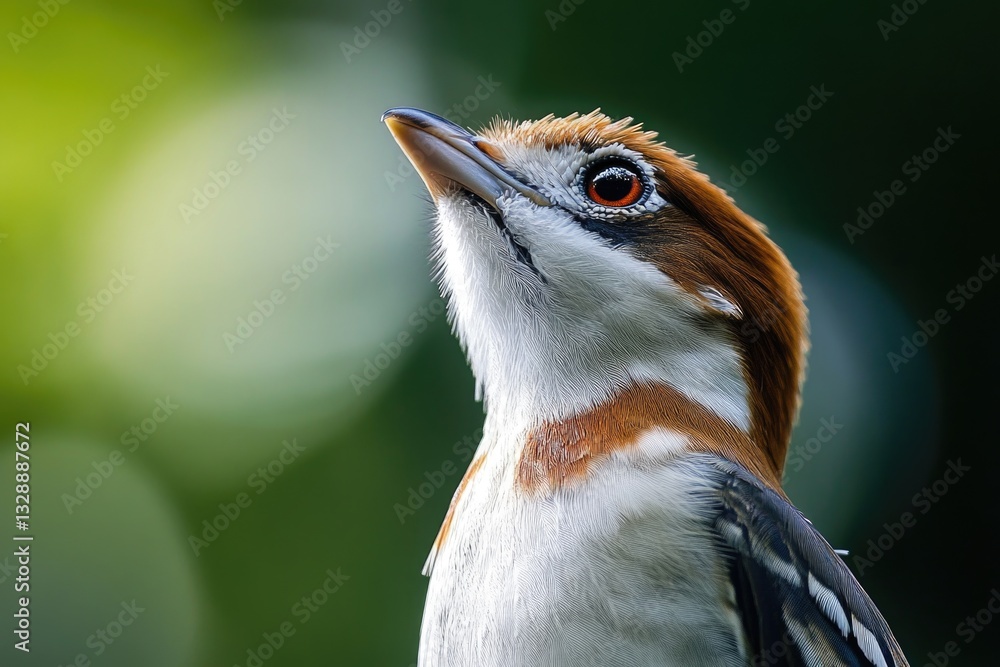 Poster a close-up shot of a bird's face with blurred background