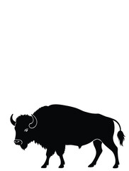 Bison Buffalo Silhouette Isolated Vector Illustration