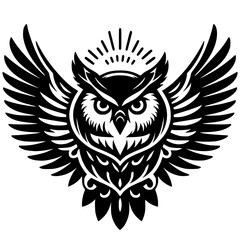 Silhouette illustration of an owl