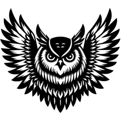 Silhouette illustration of an owl