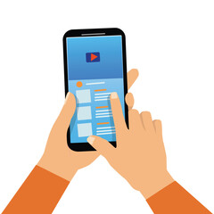  woman hand holding the mobilephone and using Phone . vector