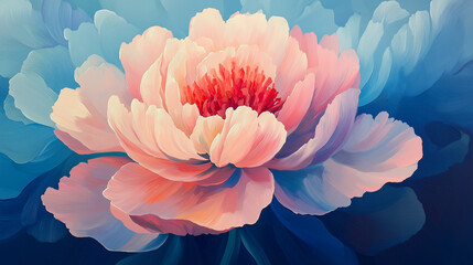 Contemporary floral abstract oil painting