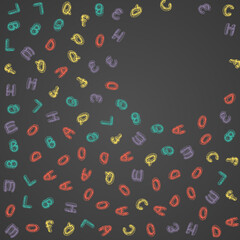 Doodle School Board Vector Black Background. Text
