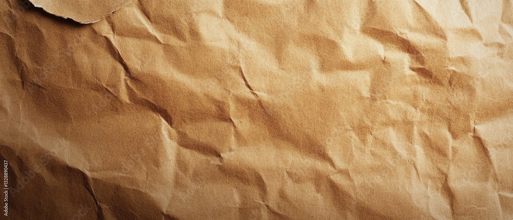 Poster a close-up shot of a piece of brown paper with texture and fibers visible
