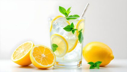 Fototapeta premium cocktail with lemon and lime