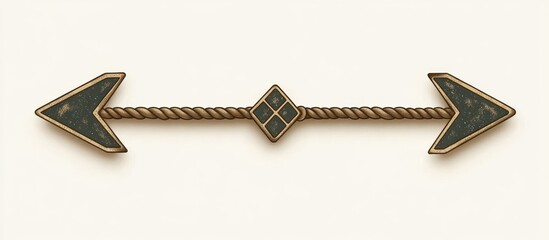 Two directional arrows connected by a braided rope symbol