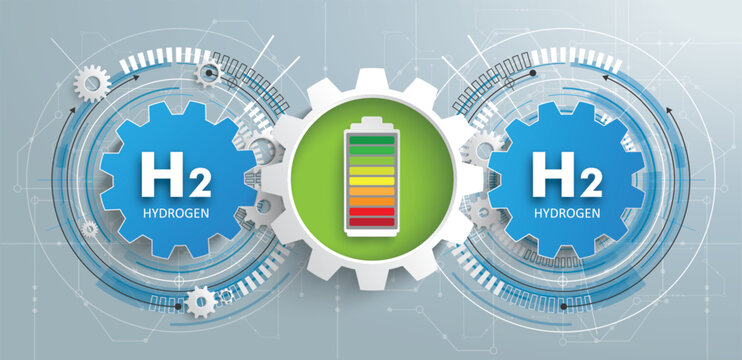 3 Futuristic Gear Wheels Battery Circuit Diagram H2 Hydrogen