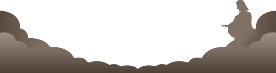 Obraz premium Abstract Religious Footer with Heavenly Glow and Cross