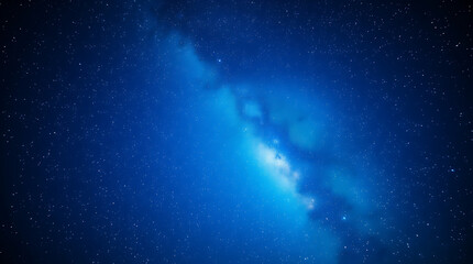 Fototapeta premium blue night sky milky way and star on dark background with noise and grain, Created with generative AI.