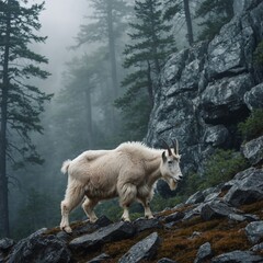 Fototapeta premium mountain goat in the alps