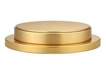 podium pedestal gold for product display isolated on transparent background 