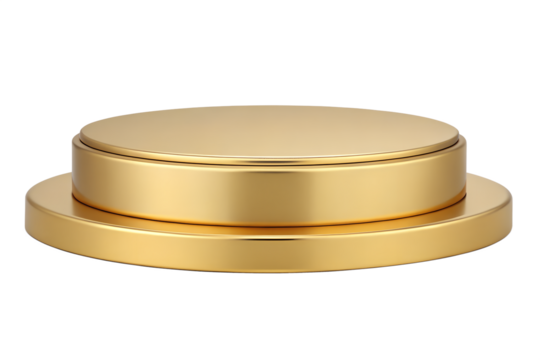 podium pedestal gold for product display isolated on transparent background 