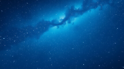 Fototapeta premium blue night sky milky way and star on dark background with noise and grain, Created with generative AI.