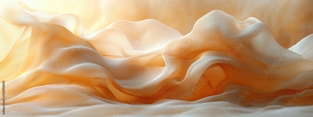Aufkleber soft beige abstract gradient pattern with dreamy pastel tones and pearlescent effect for minimalist 