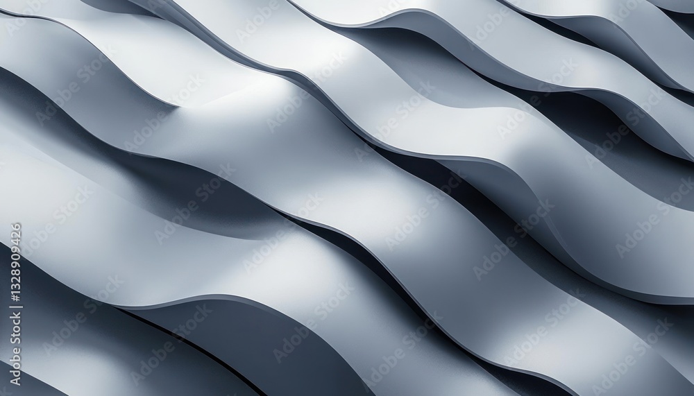 Aufkleber minimalist 3d abstract background with wave patterns and industrial design