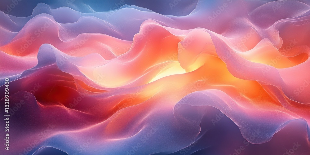 Poster abstract pearl pastel gradient holographic seamless pattern with soft waves and minimalist design