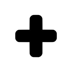 Obraz premium Medical cross silhouette icon design, symbol of health and care, black color
