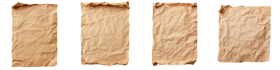 Crumpled worn brown paper sheets with a distressed vintage like texture  The rough wrinkled surface creates an aged grunge inspired background  category Graphic Resources