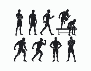 Bold Man Silhouette Vector Template