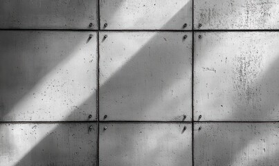 Grayscale Textured Metal Wall with Visible Rivets and Seams