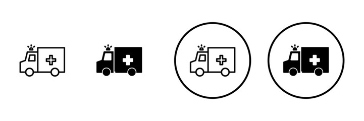 Fototapeta premium Ambulance icon vector. ambulance truck sign and symbol. ambulance car