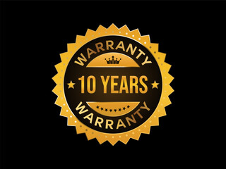 Warranty label sticker label in golden color