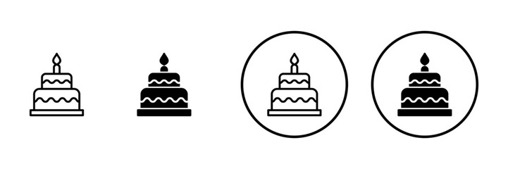 Cake icon vector. Cake sign and symbol. Birthday cake icon