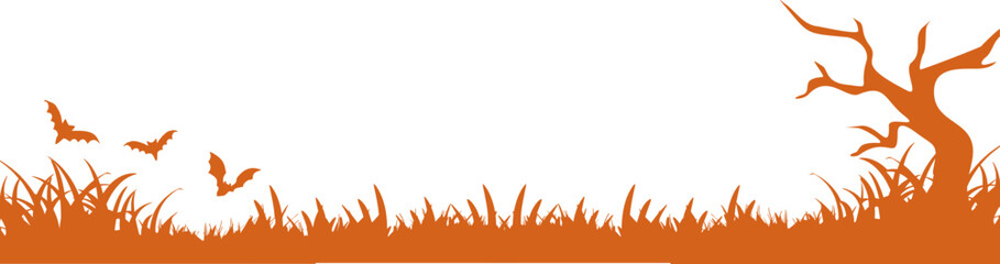 Witch’s Night Halloween Illustration with Full Moon and Shadows