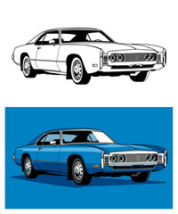 1968 Blue Muscle Car Legend 