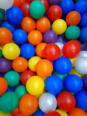 Colorful balls close up as background