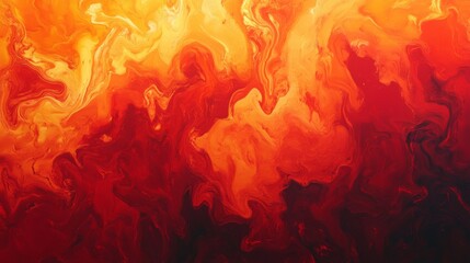 A fiery red and orange gradient background. Featuring intense reds, burnt oranges, and dark black tones