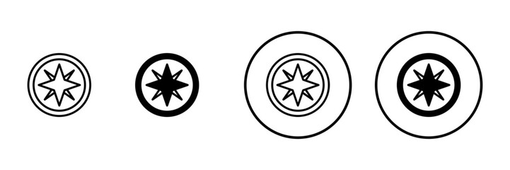 Compass icon vector. arrow compass icon sign and symbol