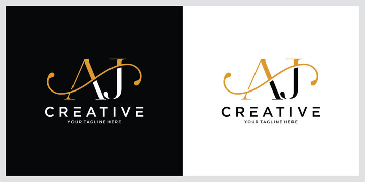 Initial AJ letter logo design vector