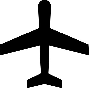 plane take off flying silhouette, icon plane isolated on white background