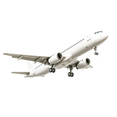 Obraz premium White Airplane in Flight Majestic Flight Soaring High Adventure Travel Journey