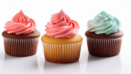 cupcakes isolés sur un fond blanc