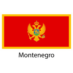 Flag of the country Montenegro on a white background