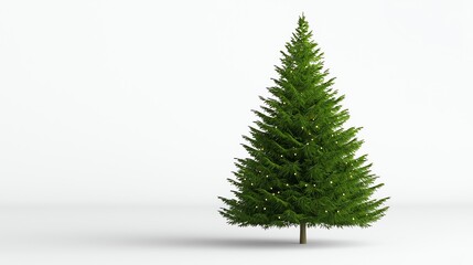 Fototapeta premium Isolated Christmas Tree with Lights on White Background Ready for Decoration