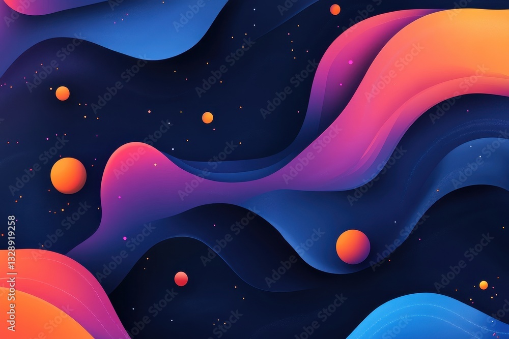 Poster abstract background design filled with swirling patterns and hues, evoking a sense of creativity and