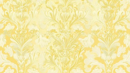 Elegant Floral Background Pattern in Soft Yellow and White Tones